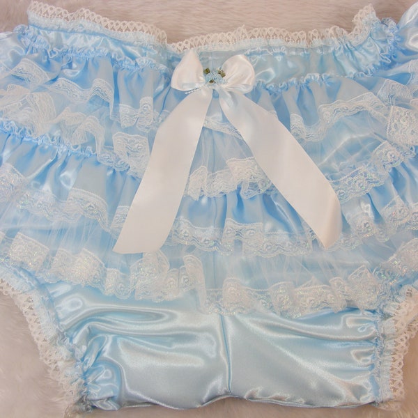 diaper cover nappy lacy extra frilly sissy adult baby  unlined pvc lined or waterproof lining knickers panties abdl cosplay