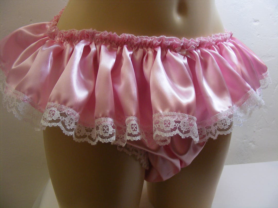 Satini Durchsichtiges Gerüschte Spitze Sissy Weich Boy-Shorts Slips