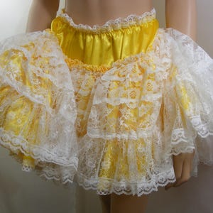 adult baby sissy frilly satin lace skirt slip petticoat frilly lacy fancy dress skater skirt  50s rocker billy fancydress , b310
