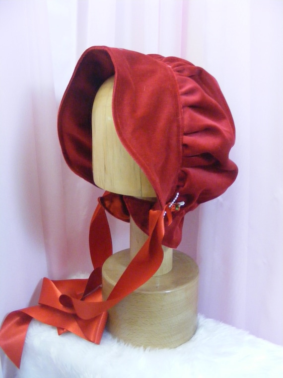 Ladies Victorian Edwardian Style Bonnet Hat Theatre Fancy Dress 2 colours