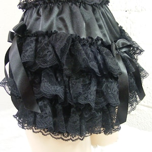 adult baby sissy black satin frilly  diaper cover knickers bloomers optional linings cosplay fancy dress inc plus size