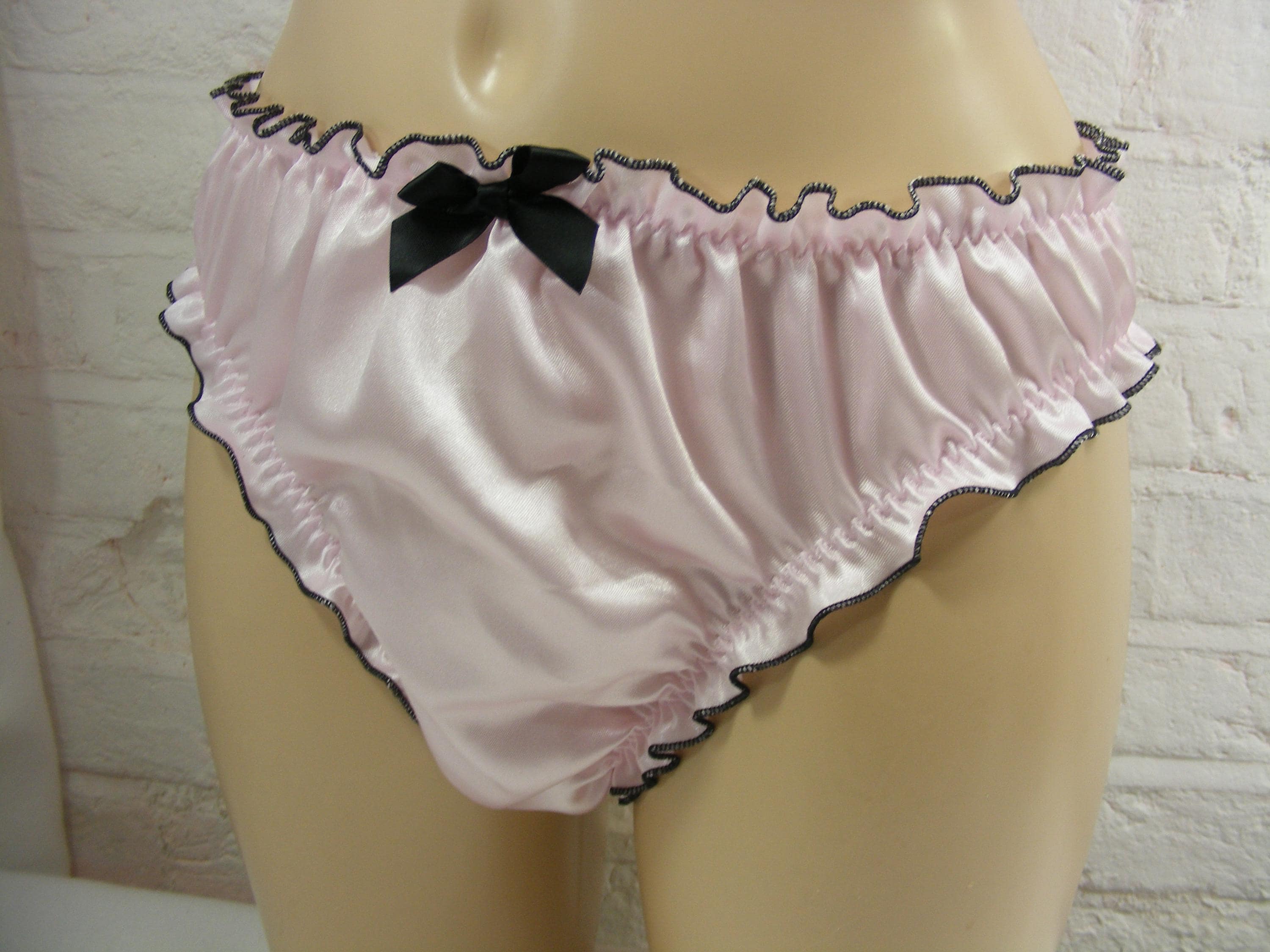 sissy panties pink satin  scrunch butt knickers lingerie underwear mens