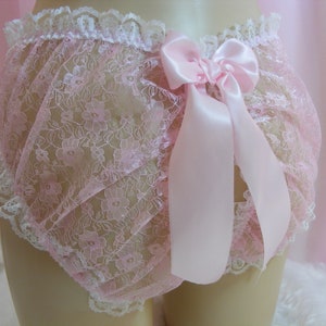 Sissy Frilly Sheer Lace Open Butt Panties All Colours Lingerie Knickers ...