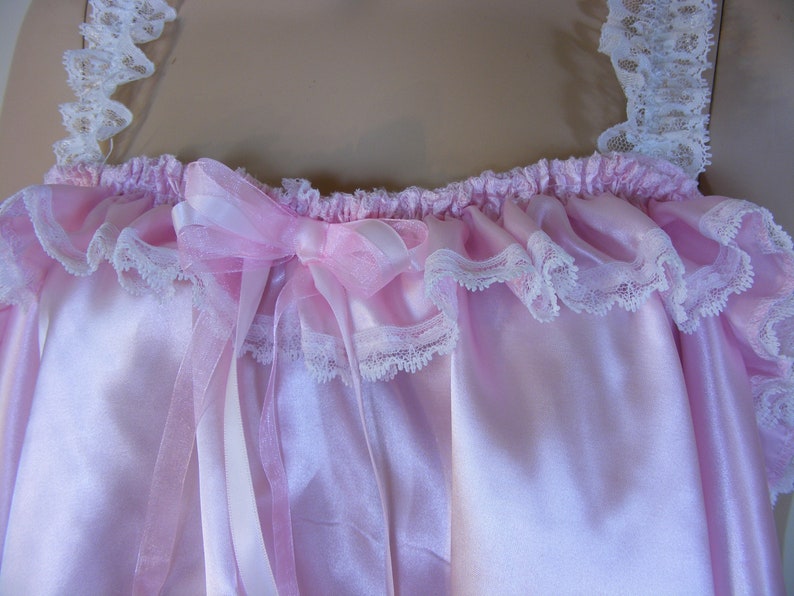 sissy pink satin baby doll nighty negligee dress cami top cosplay fancydress CD TV all sizes image 5