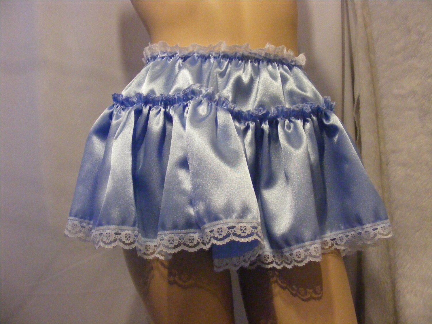 Sexy sissy adult baby blue shimmer satin micro mini skirt | Etsy
