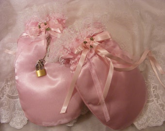 mittens sissy adult baby ABDL satin padded ribbon or chain and padlock also opt bells cosplay