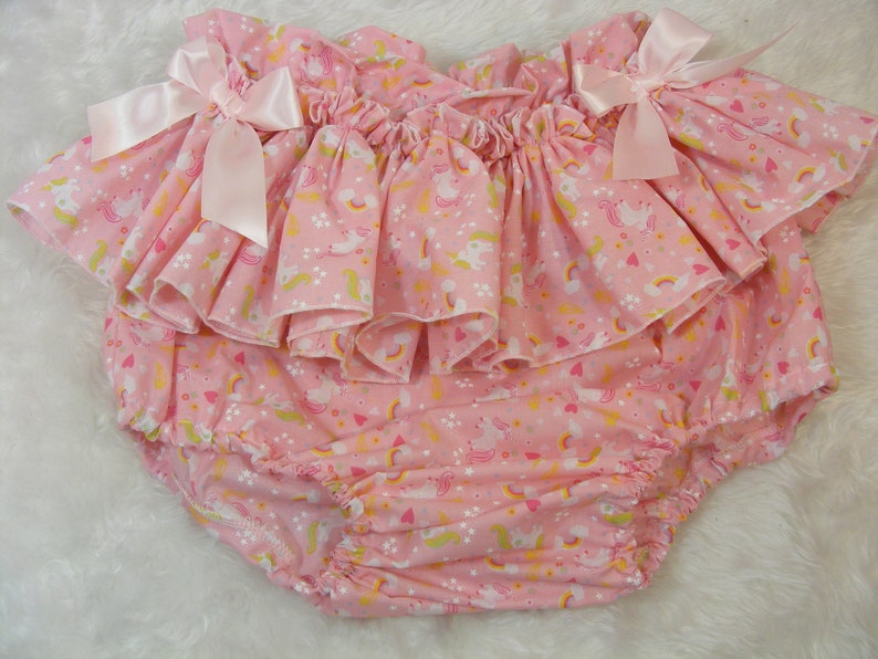 adult baby sissy abdl pink unicorn cotton  diaper cover knickers   op linings cosplay fancy dress sexy all sizes 