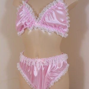 Adult Sissy PINK Gingham & Lace Bra for Men Cross Dresser Will Fit Cups  From AA to B Training Bra 