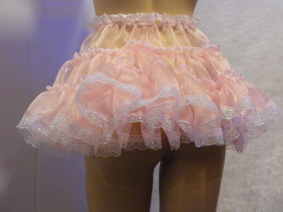 SISSY ADULT BABY FANCY DRESS BLUE ORGANZA MICRO MINI SKIRT 11/"LONG COSPLAY