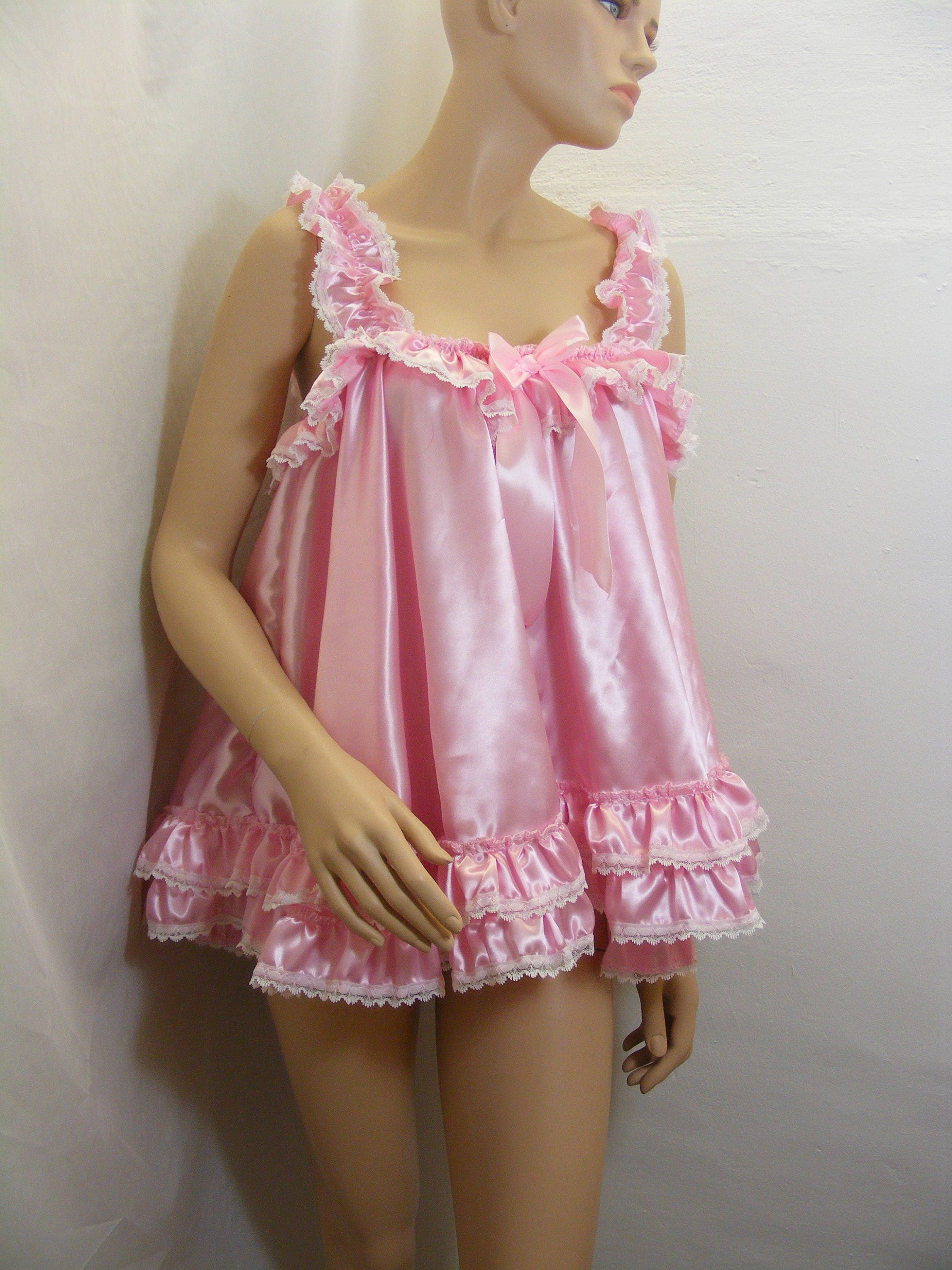 Specialty Costumes sissy adult baby dress satin babydoll negligee ...