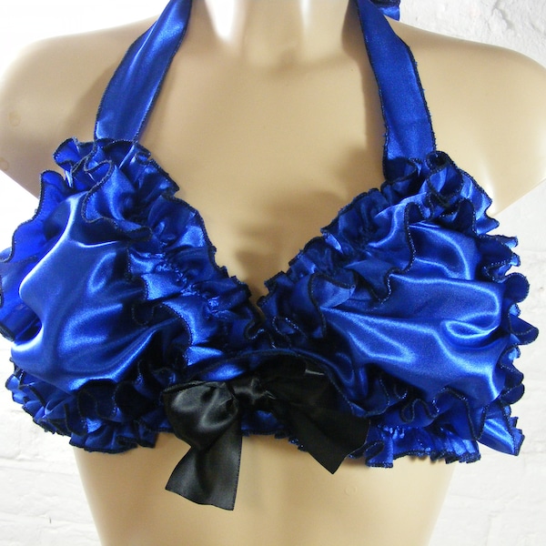 sissy  satin & frilly lace  bra fits most sizes all colours available