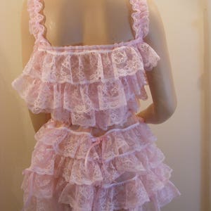 sissy adult baby pink organza ruffle lace top bra cami top lingerie abdl image 2