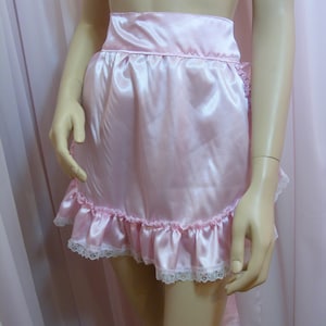 Adult Baby Sissy Pink Satin Frilly Apron Pinny Cosplay Vintage - Etsy