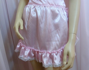 adult baby sissy satin frilly apron pinny cosplay vintage french maid kawaii