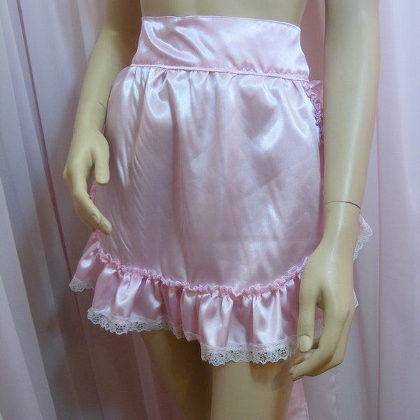 adult baby sissy satin frilly apron pinny cosplay vintage french maid kawaii