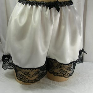 sissy mens french panties tap pants white satin and lace lingerie knickers ,b51