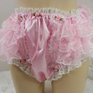 Buy Adult Sissy Pink Sheer Nylon Chiffon Full Cover Granny Panties