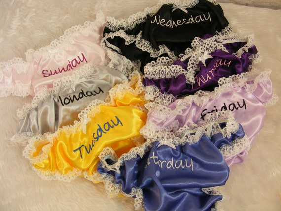Sissy Panties Days of the Week Satin Scrunch Butt All Colours Lingerie  Knickers All Sizes Kinky Fetish CD TV Crossdress -  Canada