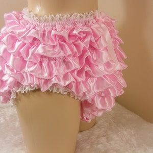 Baby Pink Multi Layers Women Frilly Ruffle Lace Panty Shorts - Pink Shorts