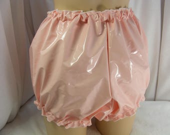 adult baby sissy pink pvc   diaper cover satin lined knickers optional linings cosplay fancy dress inc plus size