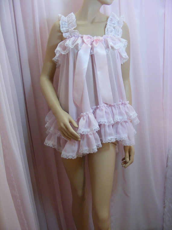 pink fluffy babydoll dress