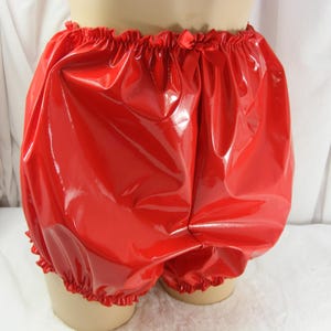 adult baby sissy RED pvc   diaper cover satin lined knickers optional linings cosplay fancy dress inc plus size