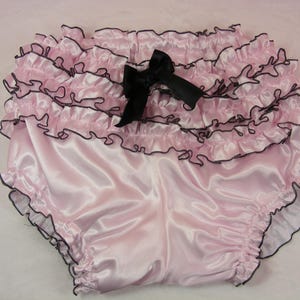 adult baby sissy pink satin frilly  diaper cover knickers bloomers optional linings cosplay fancy dress inc plus size