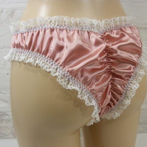 sissy panties dusky pink satin  scrunch butt knickers lingerie underwear mens