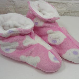 abdl hausschuhe stiefel rosa bären kuschelfell stiefel sissy erwachsene baby med gr,m2