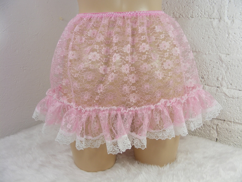 Pink lace micro mini skirt half slip petticoat lingerie sissy | Etsy