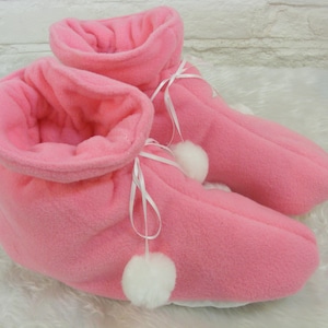 sissy erwachsene Baby abdl PINK FLEECE gepolsterte Booties Hausschuhe jede Farbe Größe Glocken Kette Lock Optionen