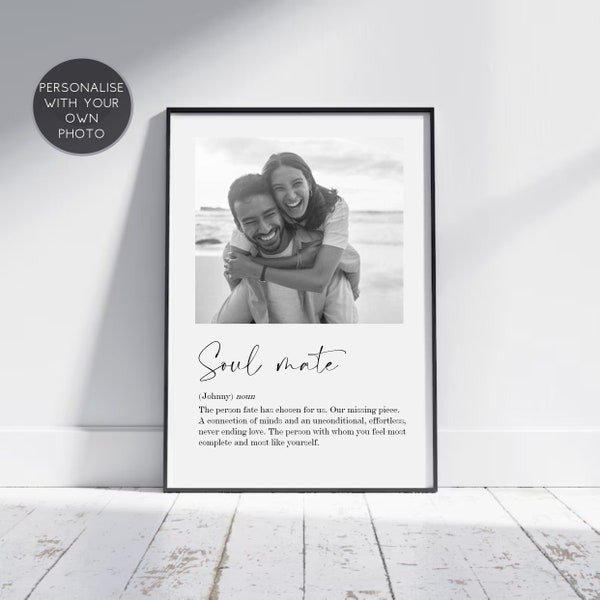 Soulmate gift for boyfriend Valentine Gift for girlfriend Valentine’s Gift Photo Personalised