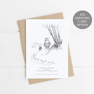 PDF Personnalisé Professeur Merci de croire en moi Cadeau Winnie l'ourson Carte de voeux de fin d'année