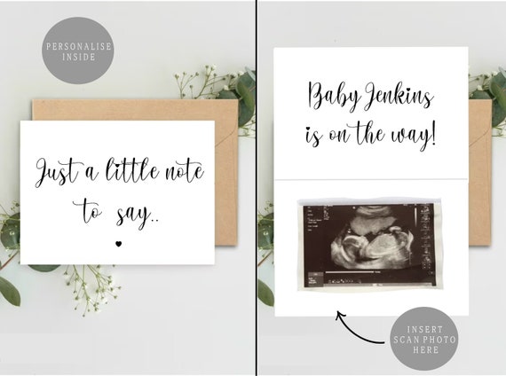 Pregnancy Announcement Card Grandparents Baby Announcement Baby