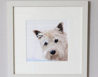 Westie by the Sea Framed Print