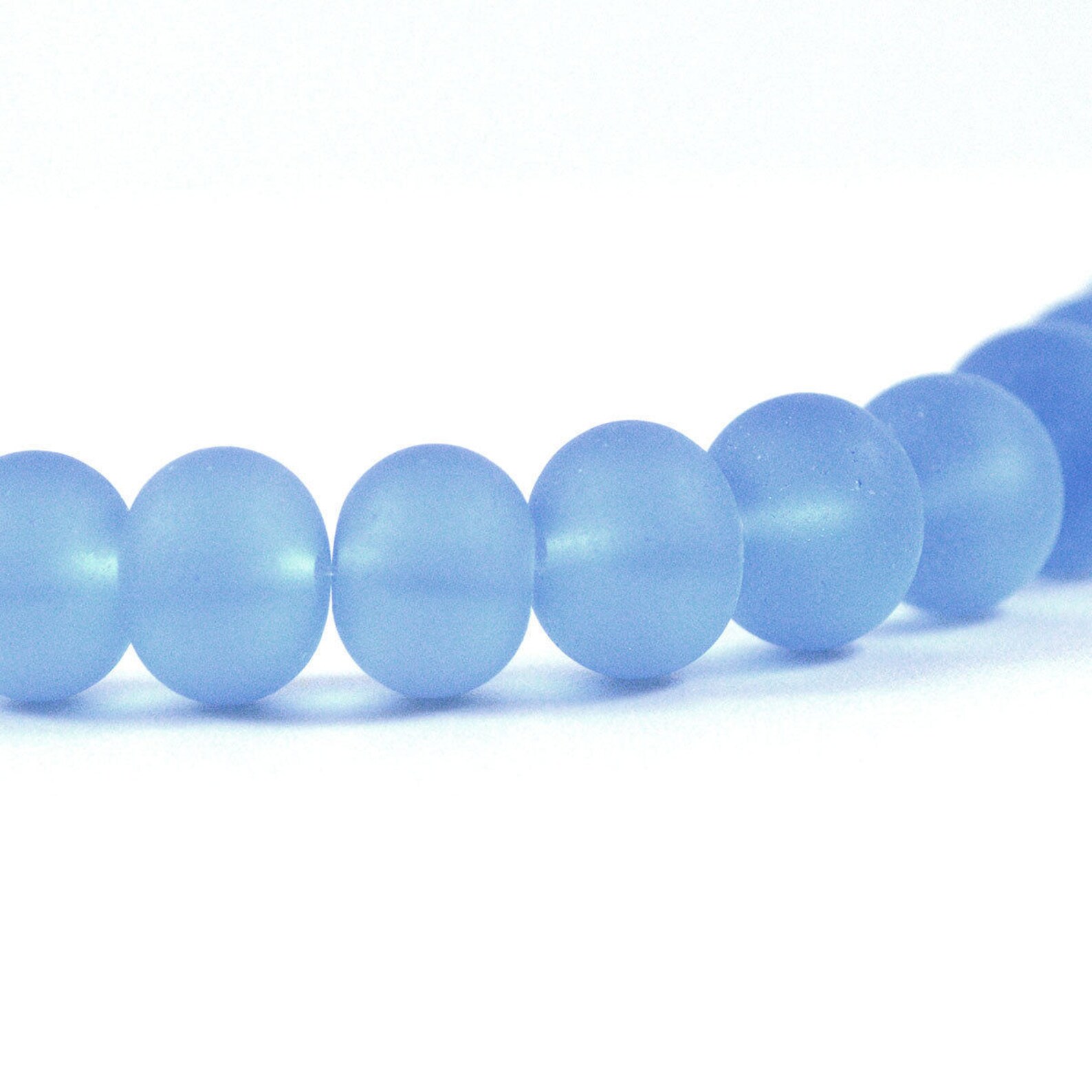 Recycled Cultured Sea Glass Rondelle Beads Matte Light Etsy