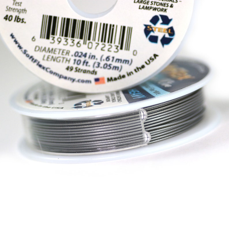 Soft Flex Beading Wire Heavy Satin Steel Tone 10 Ft. Spool Etsy