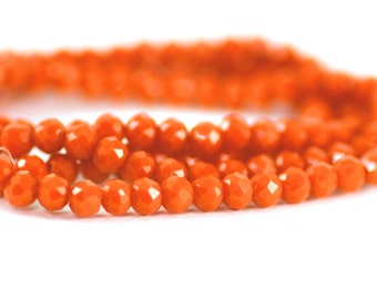 Chinese Crystal Rondelle Beads Opaque Orange 3x4mm