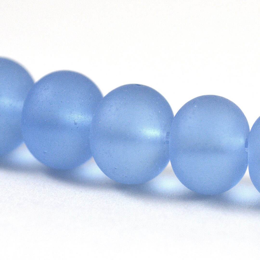 Recycled Cultured Sea Glass Rondelle Beads Matte Light Etsy