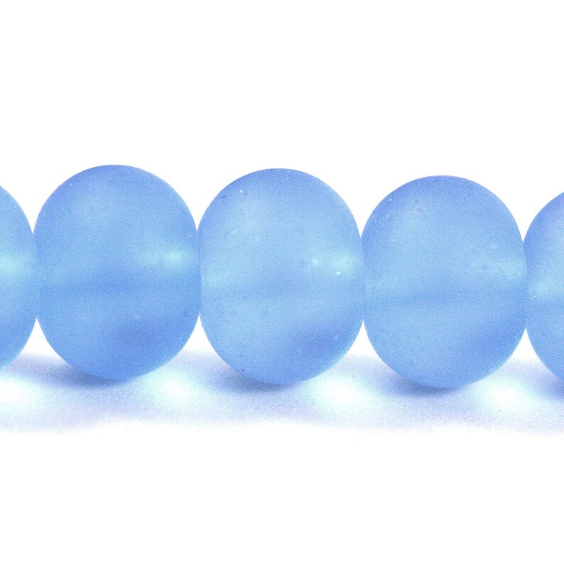 Recycled Cultured Sea Glass Rondelle Beads Matte Light Etsy