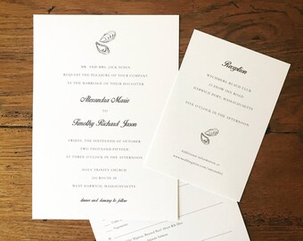 Oyster Shell Wedding Invitation Suite (Printable File)