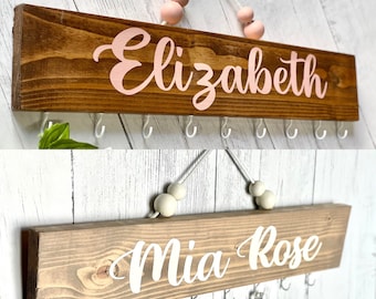 Personalized Hair Bow Holder, Baby Girl Nursery Decor
