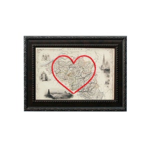 Belgium Heart Map | Custom Embroidery Art | Personalized Anniversary | Engagement Gift For Her | Hand Embroidered Wedding Gift