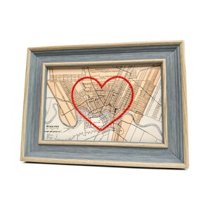 Carte cardiaque de Winnipeg | Cadeau de carte personnalisée | Cadeau d'anniversaire personnalisé | Cadeau de Saint-Valentin | Carte vintage de Winnipeg, coeur brodé à la main