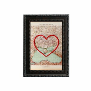 Ukraine Carte du cœur | | d’art de broderie de carte personnalisée Cadeau d’anniversaire pour les | de couple Cadeau de fiançailles pour son | Cadeau de mariage personnalisé
