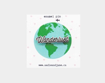 Wanderlust Enamel Pin | Gift for Traveller | Jean Jacket Pin for the Wanderlust | Travel Pin | Best Friend Gift | Birthday Gift