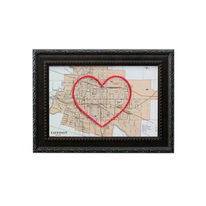 | de la carte cardiaque de London Ontario | d’art de broderie personnalisée Cadeau d’anniversaire personnalisé pour lui | Cadeau de fiançailles pour son | Cadeau de mariage