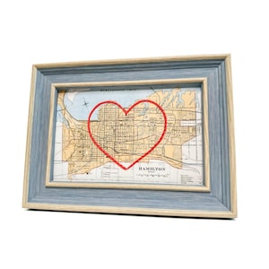 Carte du coeur de Hamilton | Cadeau de carte personnalisée | Cadeau d'anniversaire personnalisé | Cadeau Saint Valentin | Carte vintage de Hamilton brodée à la main