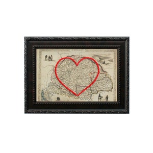 Hongrie Carte du cœur | | d’art de broderie personnalisée Cadeau d’anniversaire personnalisé pour lui | Cadeau de fiançailles pour son | Cadeau de mariage