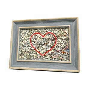 Carte du coeur de Kitchener-Waterloo | Cadeau de carte personnalisée | Anniversaire personnalisé | Cadeau Saint Valentin | Coeur brodé à la main, imprimé carte vintage
